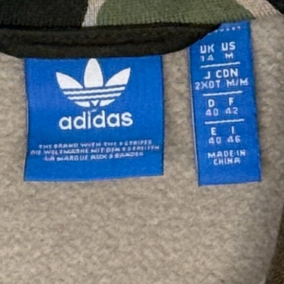Adidas Camo Track Jacket Full Zip Fleece Lined Size Medium - Picture 4 of 9